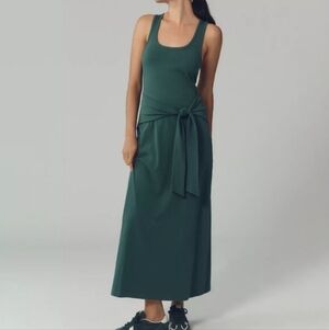 Anthropologie/L Space NWT Dark Green Cotton Maxi Dress, Size M